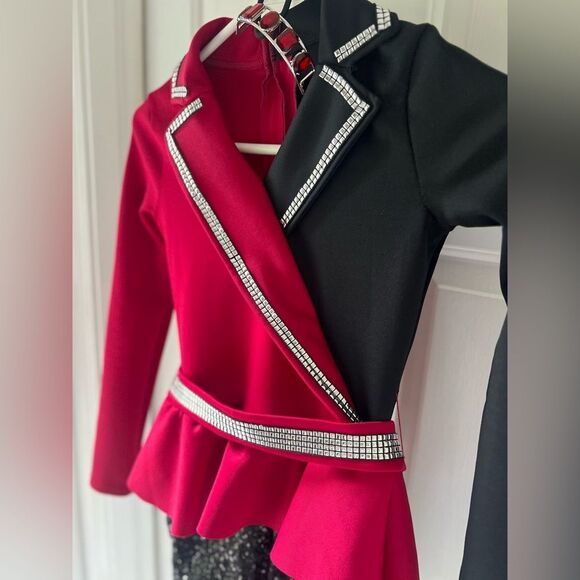 Weissman Two Tone Faux Jacket Biketard Costume Medium Child - Picture 3 of 8